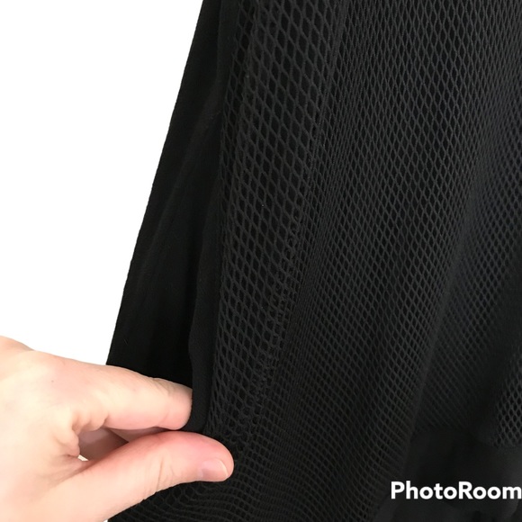 Lapis Black Lined Mesh Front Long Hi-Lo Tank Top - Picture 7 of 15